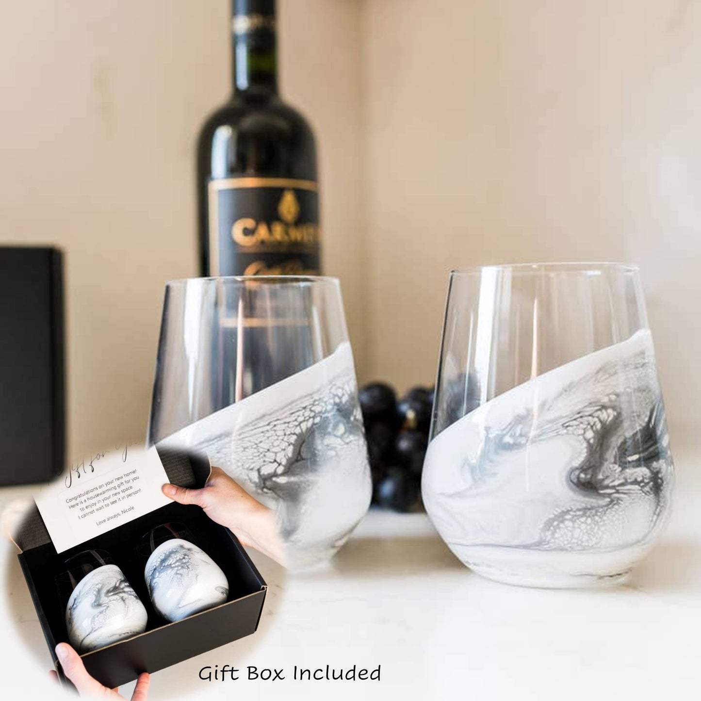 Resin Accented Wine and Entertaining Glasses - NO TARIFFS!