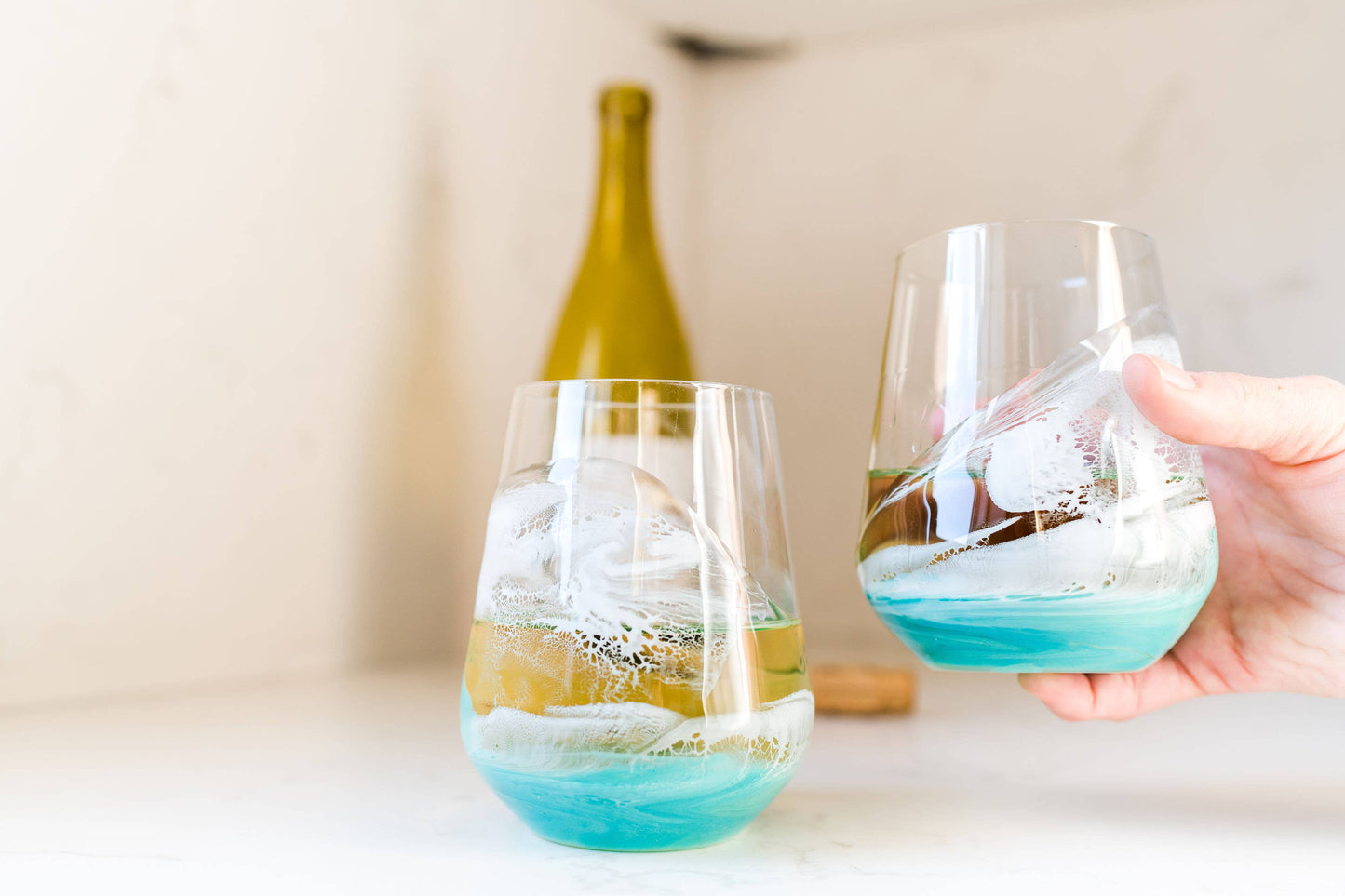 Resin Accented Wine and Entertaining Glasses - NO TARIFFS!