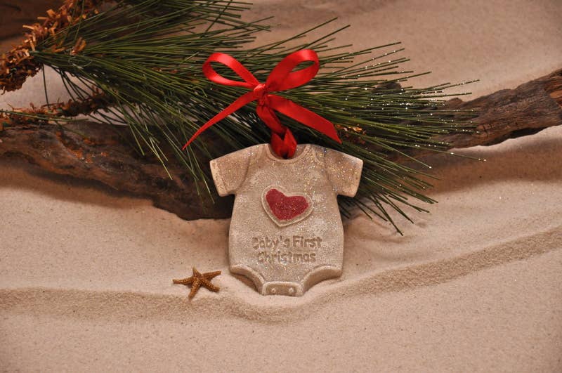 Baby's First Christmas Onesie Sand Ornament