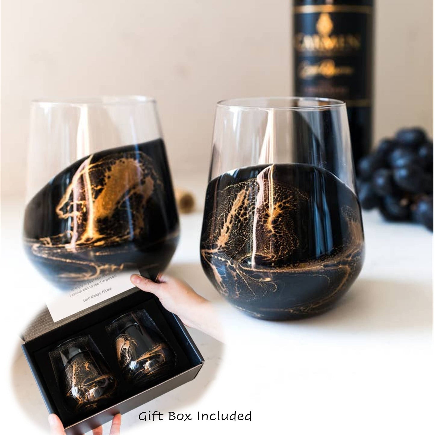 Resin Accented Wine and Entertaining Glasses - NO TARIFFS!