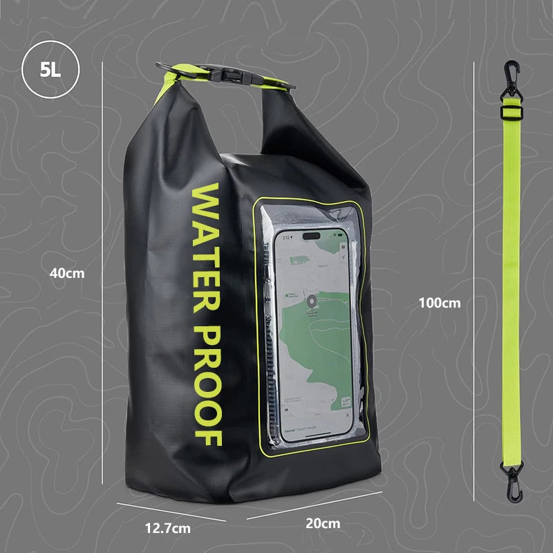 2L/5L Waterproof Dry Bag with Touch Screen