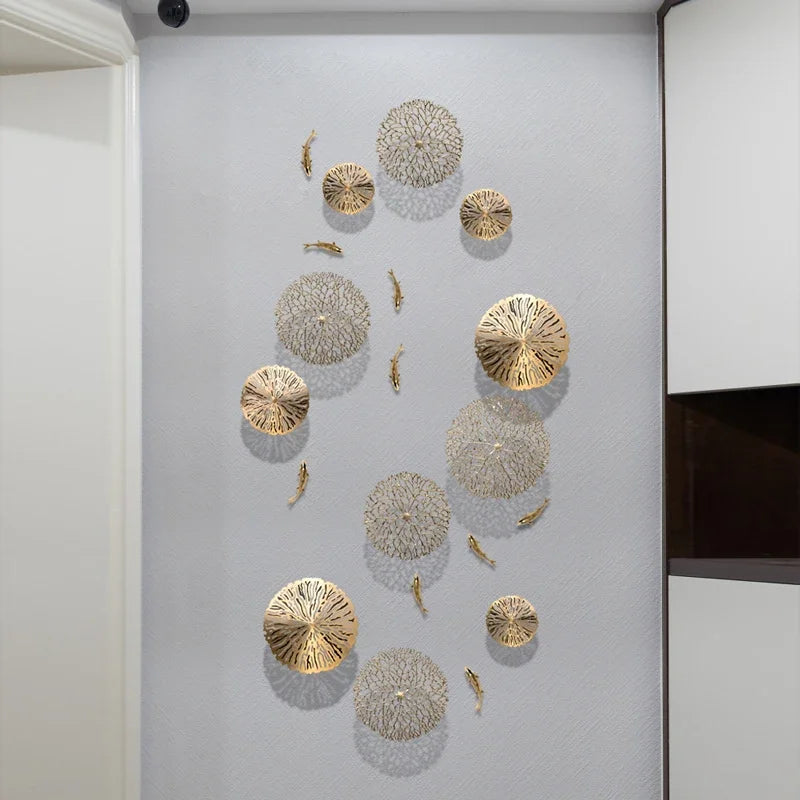 Copper Coral & Goldfish Wall Hanging