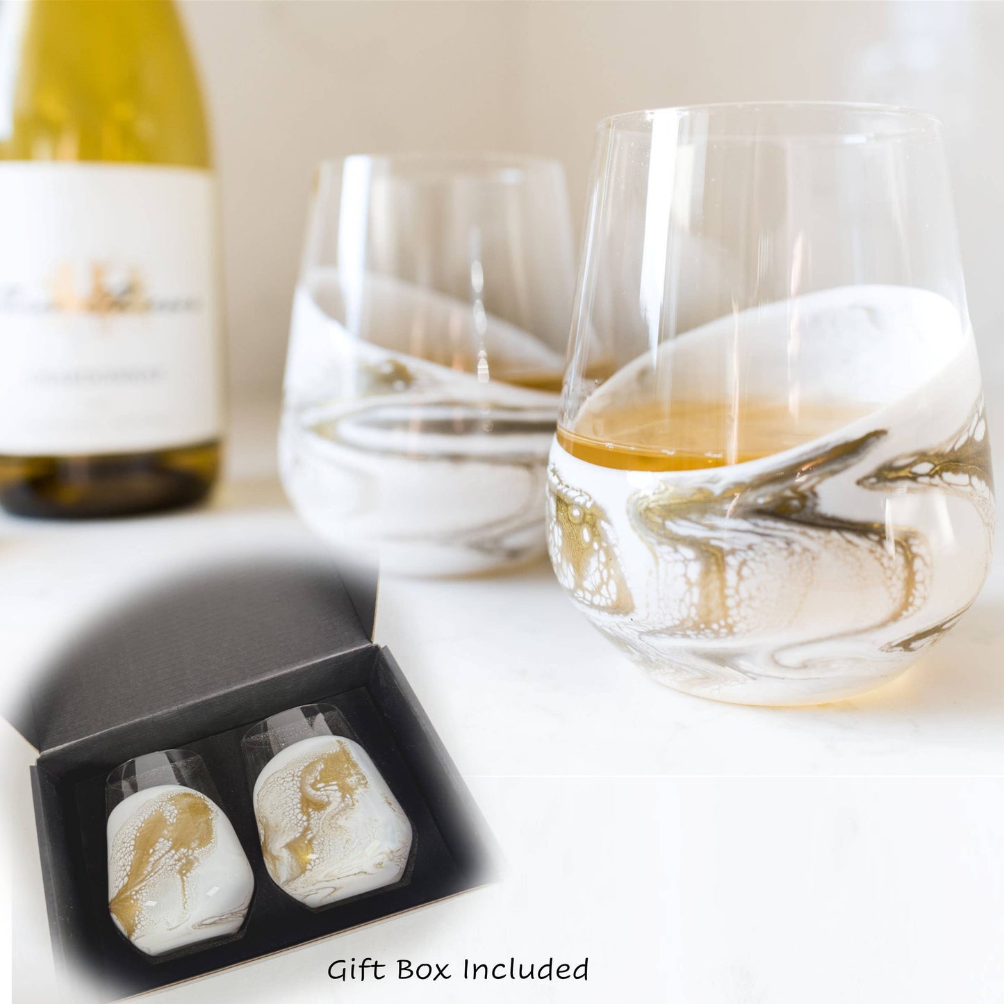 Resin Accented Wine and Entertaining Glasses - NO TARIFFS!