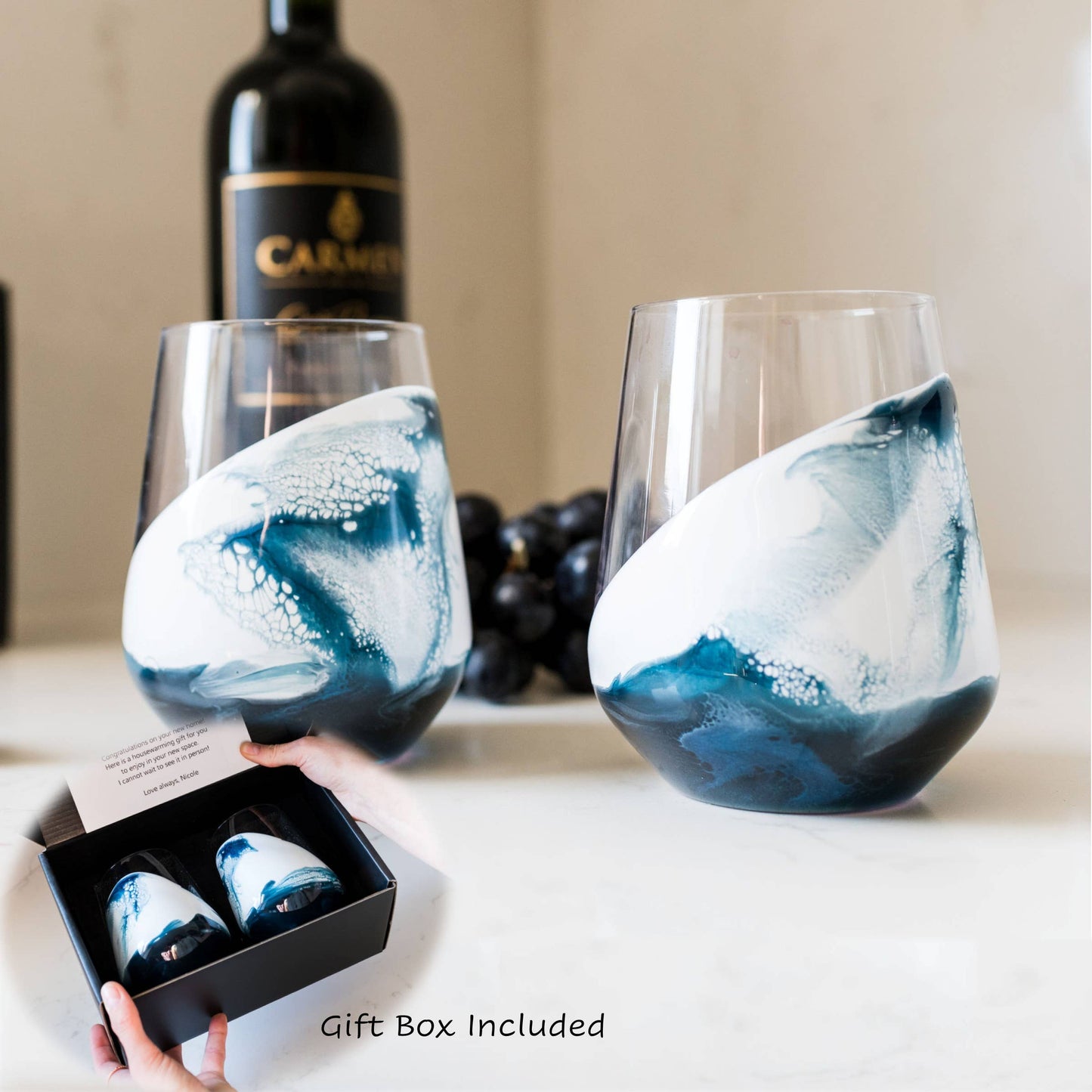 Resin Accented Wine and Entertaining Glasses - NO TARIFFS!