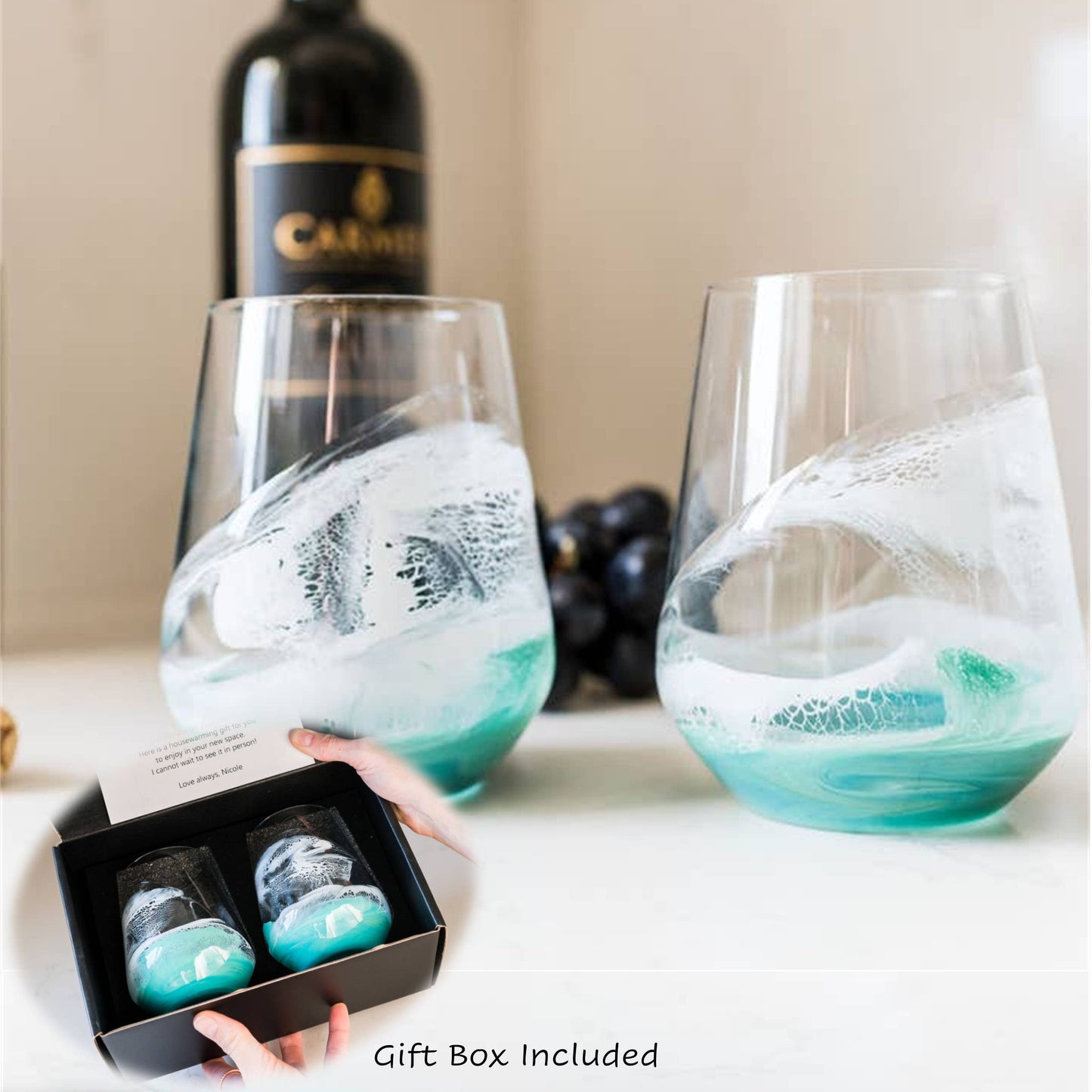 Resin Accented Wine and Entertaining Glasses - NO TARIFFS!