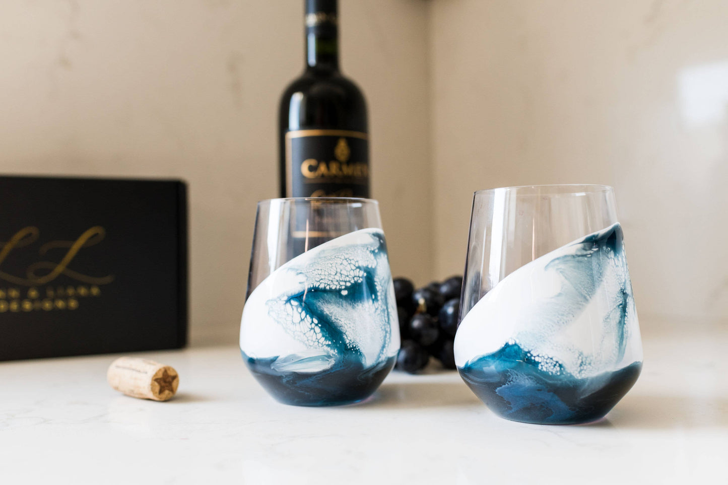 Resin Accented Wine and Entertaining Glasses - NO TARIFFS!