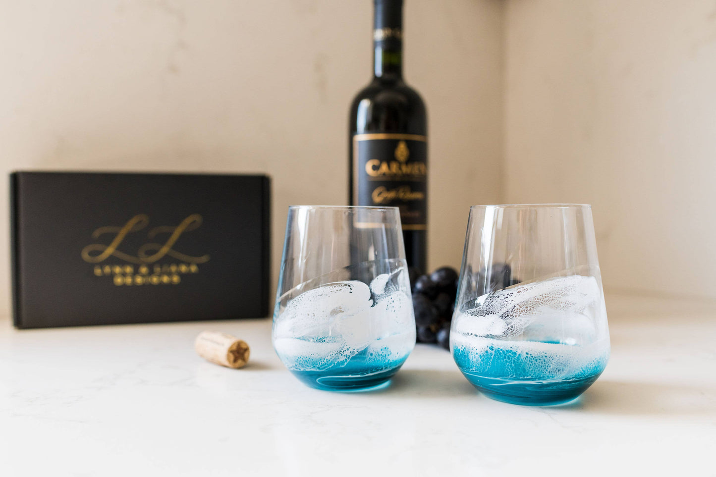 Resin Accented Wine and Entertaining Glasses - NO TARIFFS!