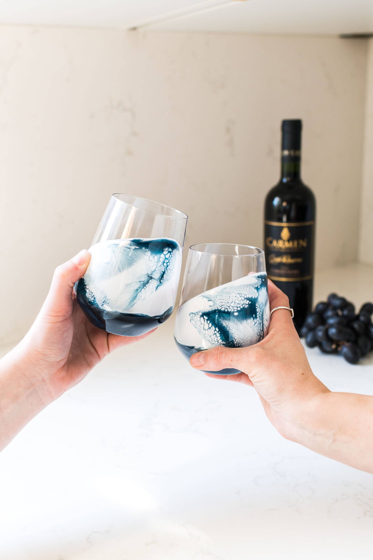 Resin Accented Wine and Entertaining Glasses - NO TARIFFS!