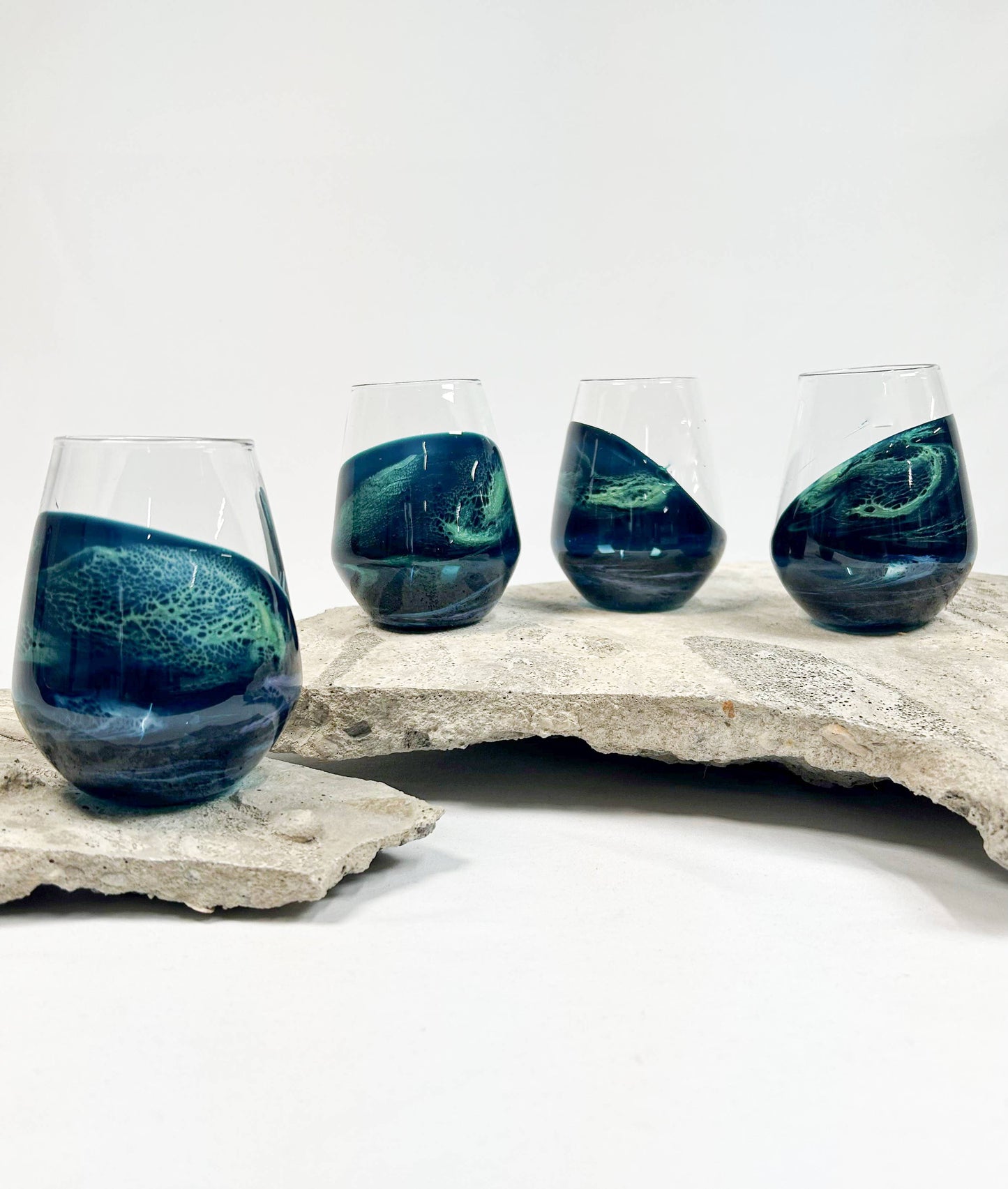 Resin Accented Wine and Entertaining Glasses - NO TARIFFS!