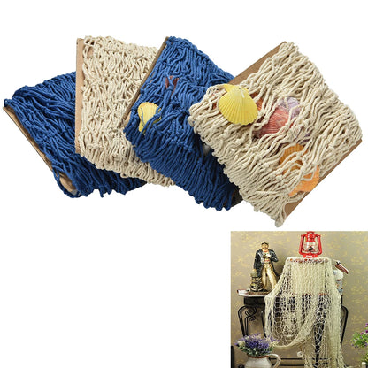 Nautical Fish Netting Wall Decor with Seashells
