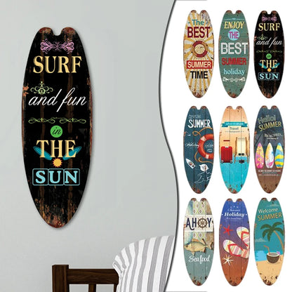 Vintage Wooden Printed Surfboard
