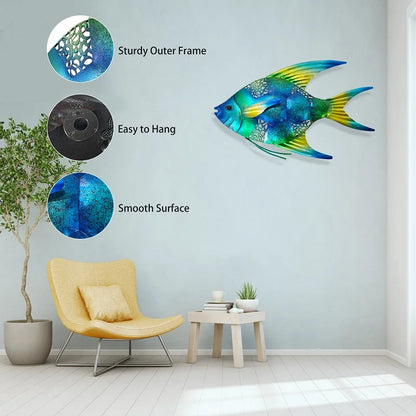 2-Piece Metal Fish Wall Art
