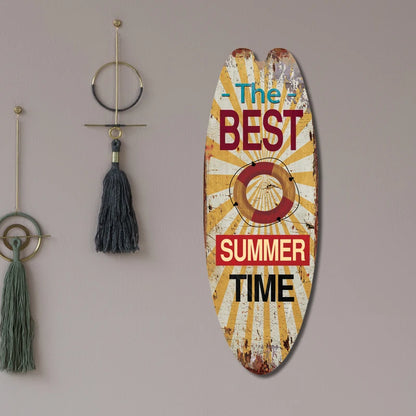 Vintage Wooden Printed Surfboard