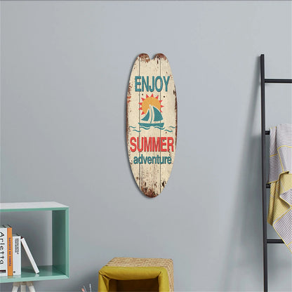 Retro Surfboard Wooden Wall Hanging