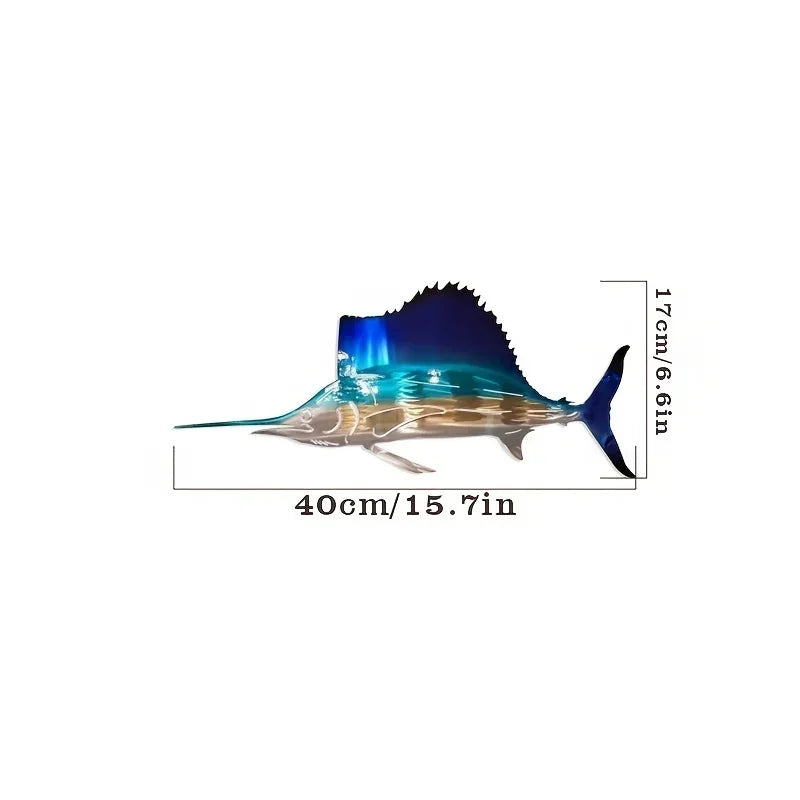 Metal Swordfish/Jellyfish/Turtle Wall Art