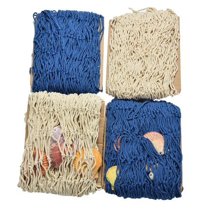 Nautical Fish Netting Wall Decor with Seashells