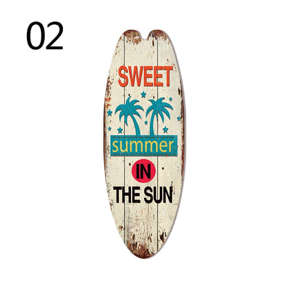 Vintage Wooden Printed Surfboard