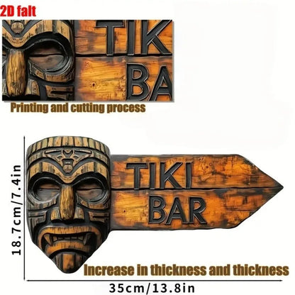 2D Tiki Bar Arrow Wooden Sign