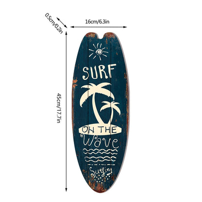 Vintage Wooden Printed Surfboard