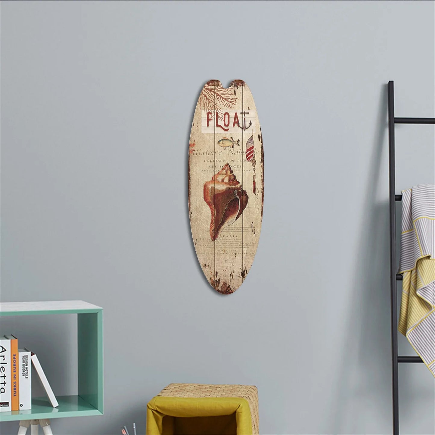 Retro Surfboard Wooden Wall Hanging