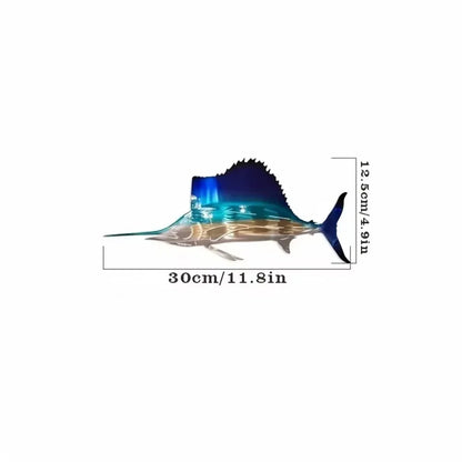 Metal Swordfish/Jellyfish/Turtle Wall Art