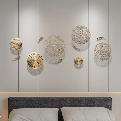 Copper Coral & Goldfish Wall Hanging