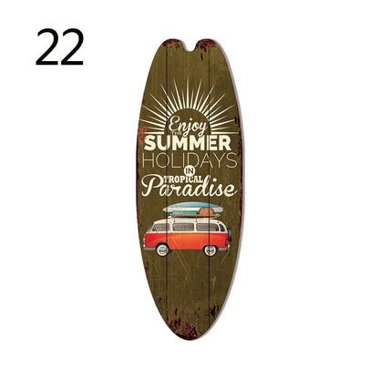 Vintage Wooden Printed Surfboard