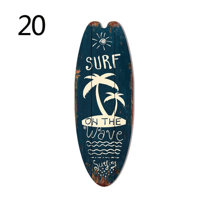Vintage Wooden Printed Surfboard
