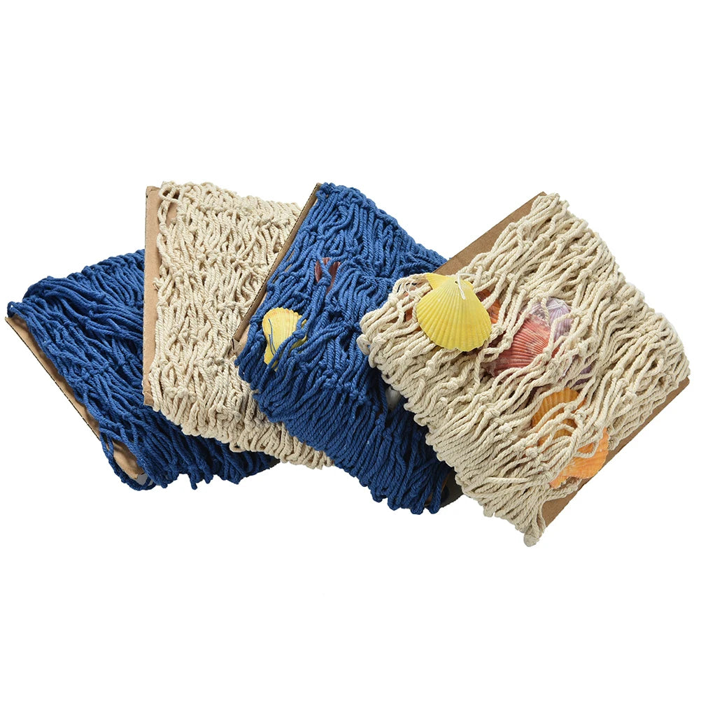 Nautical Fish Netting Wall Decor with Seashells