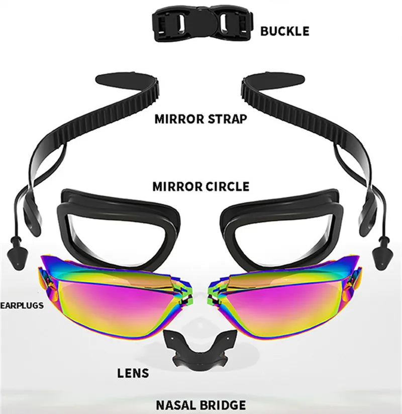 Anti-Fog Swim Goggles with Earplugs