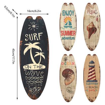 Retro Surfboard Wooden Wall Hanging