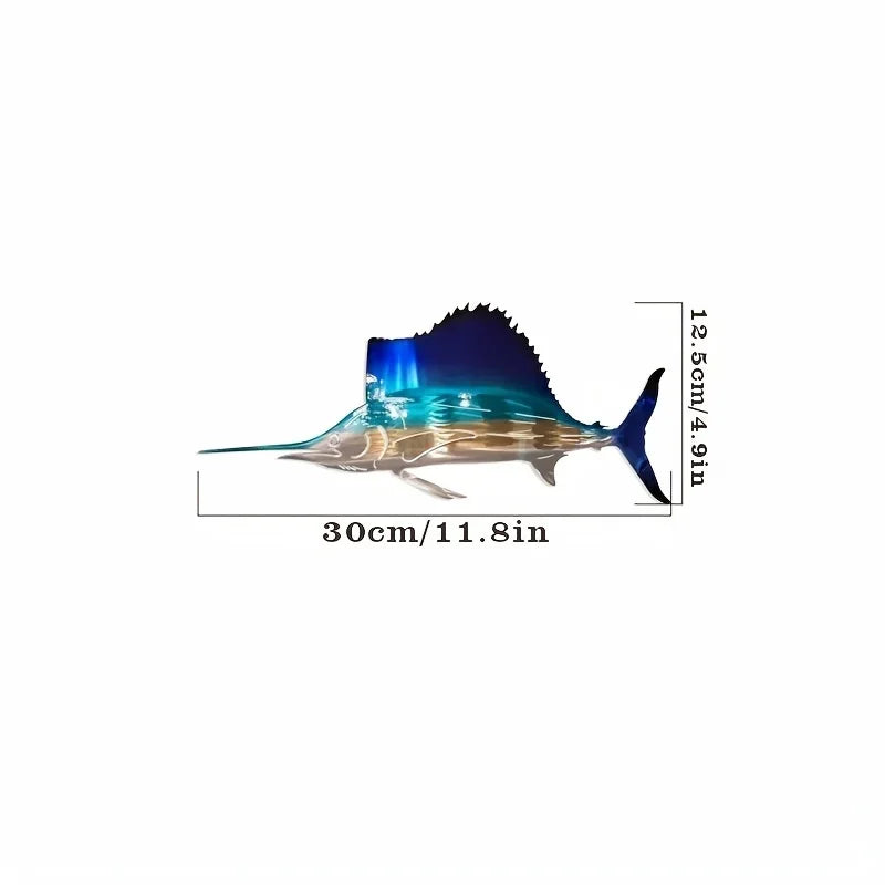Metal Swordfish/Jellyfish/Turtle Wall Art