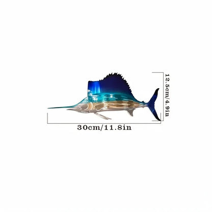 Metal Swordfish/Jellyfish/Turtle Wall Art