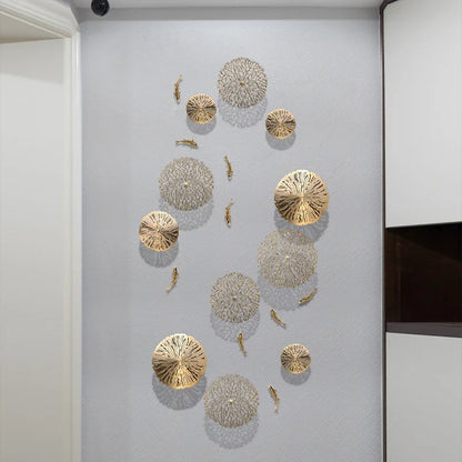 Copper Coral & Goldfish Wall Hanging