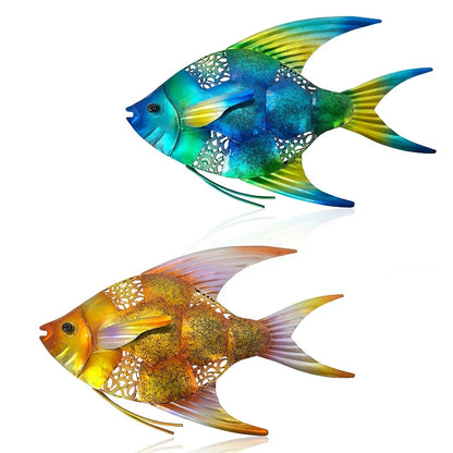 2-Piece Metal Fish Wall Art