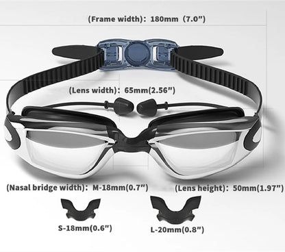 Anti-Fog Swim Goggles with Earplugs