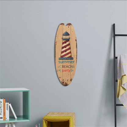 Retro Surfboard Wooden Wall Hanging