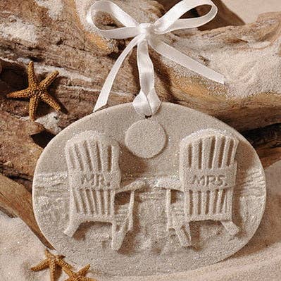 Mr & Mrs Beach Chair Sand Ornament