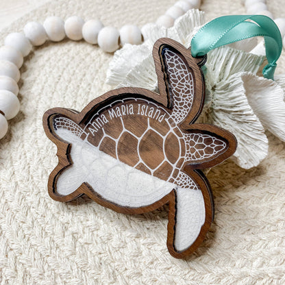 Sand Keepsake Ornament - Sea Turtle